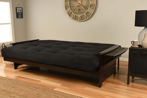 Vista 6 de Kodiak Furniture Phoenix Futon Set, Suede Black, Queen