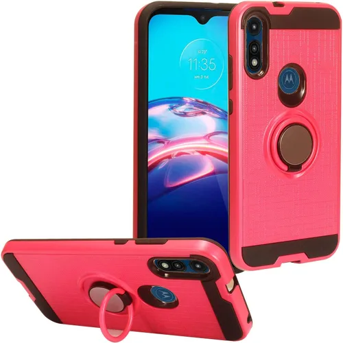 Vista 8 de Para Motorola Moto E (2020) XT2052 - Funda para teléfono con soporte de anillo - RS2 Negro
