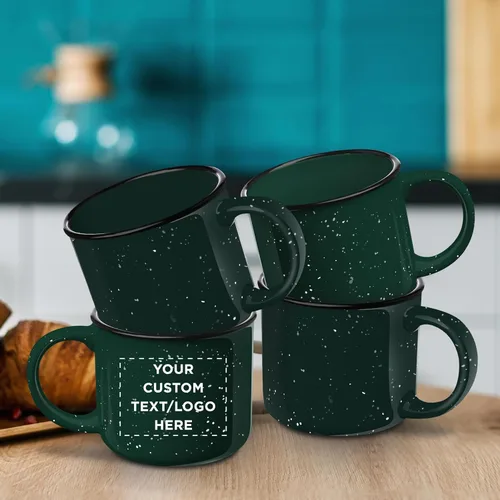 Vista 9 de DISCOUNT PROMOS Tazas de Café de Cerámica Personalizadas para Fogata de 13 oz. Juego de 100, Paquete Personalizado a Granel - Perfecto para Té