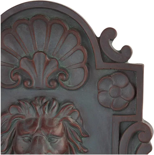 Vista 9 de Fuente de pared de león real de 31.5 pulgadas de alto, gran decoración rústica para interiores y exteriores, de bronce, con luz LED, estatua