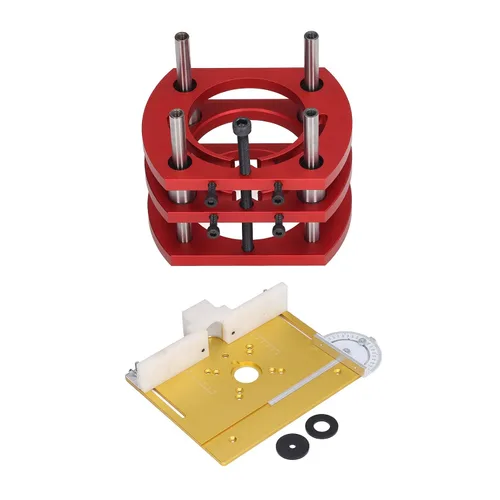 Vista 2 de Elevador de enrutador con placa superior, base de elevación, ranurado para carpintería, biselado, parte superior de mesa, enrutador de precisión