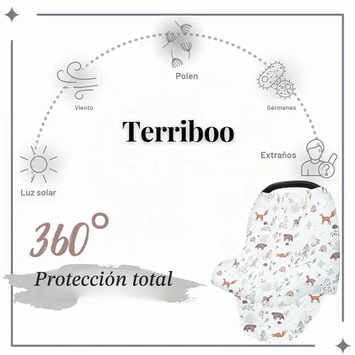 Vista 2 de Funda para asiento de coche y funda de lactancia para bebé animal 2