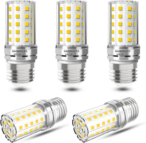 Vista 7 de Bombillas LED E12 10W Bombilla de maíz LED 100W equivalente 1000 lúmenes 3000K blanco cálido no regulable Bombillas LED para candelabro Paquete de 5