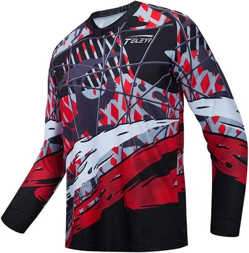 Vista 166 de Hotlion Camiseta de ciclismo para hombre, manga larga, MTB Motocross, ropa de carreras todoterreno