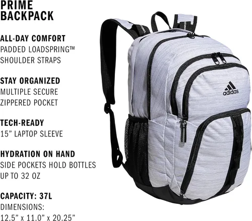 Vista 2 de adidas Prime 6 - Mochila, Blanco, talla única