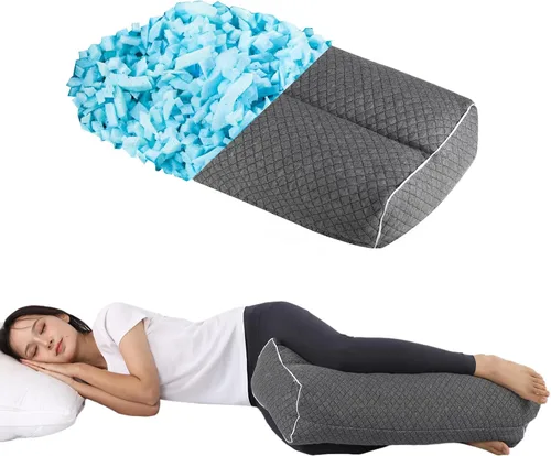 Vista 14 de Almohada de rodilla refrescante para dormir de lado, almohada de pierna de 3 pulgadas para dormir de lado, almohada de tela 100% refrescante