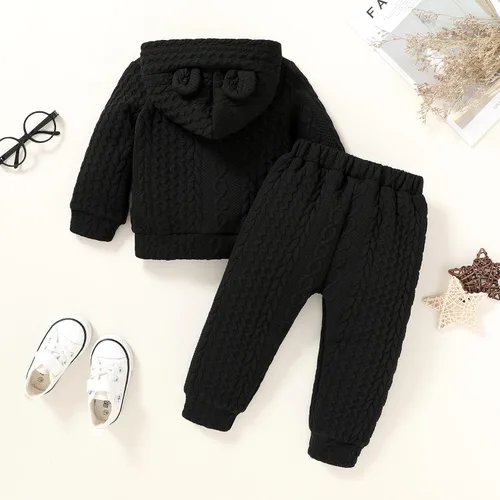 Vista 3 de Little MISS Sassy Ropa para bebé niño y niña, sudadera con capucha de dibujos animados de otoño, tops y pantalones deportivos, trajes de invierno