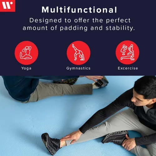 Vista 2 de We Sell Mats - Baldosas multiusos de espuma EVA con un grosor de 0.5 pulgadas, alfombrillas entrelazadas para gimnasios y para el hogar, 24 x 24