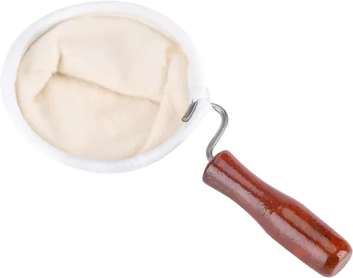 Vista 8 de Filtro de café de tela, tela de franela reutilizable hecha a mano, colador de filtro de café, tela lavable, calcetín de filtro de té con mango