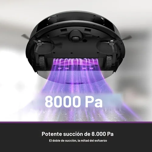Vista 4 de Eureka Aspiradora robot E20 con estación de vaciado automático sin bolsa, combo robótico de aspiradora y trapeador, capacidad de 45 días, succión