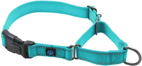 Vista 4 de Max and Neo Collar de nylon Martingale para perros - Donamos a un rescate de perros por cada collar vendido (Pequeño, Azul)