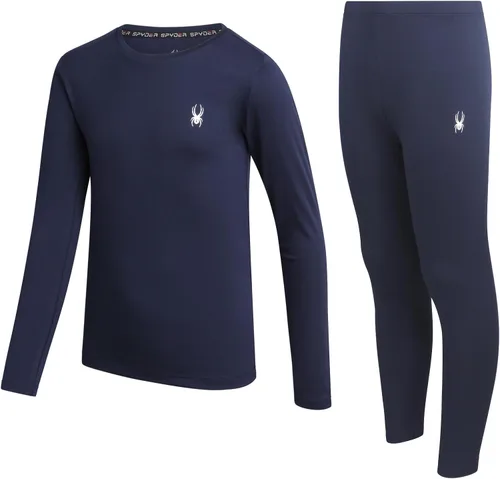 Vista 8 de Conjunto de ropa interior térmica Spyder para niños - 2 piezas con aislamiento que absorbe la humedad, capa base transpirable, pantalones largos