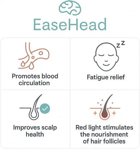 Vista 8 de Masajeador eléctrico del cuero cabelludo para el crecimiento del cabello y el alivio del estrés, regalo para mujeres, hombres, padres y mascotas