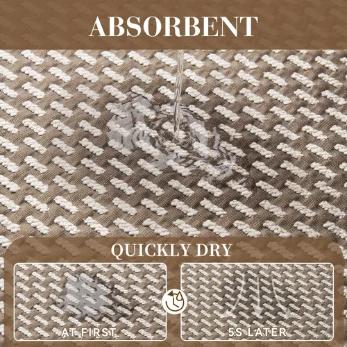 Vista 3 de RESARE Alfombra de baño antideslizante, lavable a máquina, súper absorbente, de secado rápido, suave y de apoyo, 17 x 24 pulgadas, color marrón