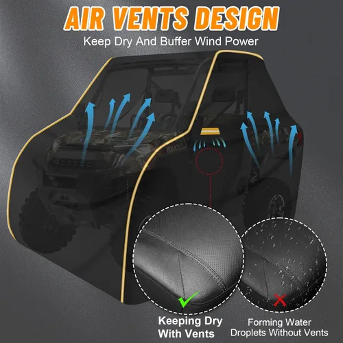Vista 5 de StarknightMT Cubierta UTV de 2-3 Asientos con Salidas de Aire, Cubiertas UTV Universales Compatibles con Can Am X3 Defender Commander, Polaris RZR