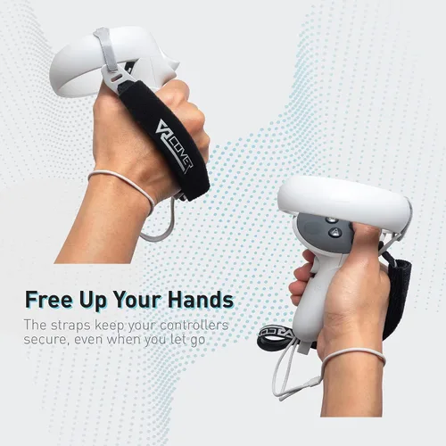 Vista 4 de VR Cover Controller Grips for Meta Oculus Quest 2 (Light Grey)