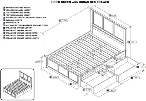 Vista 3 de Cama con plataforma de almacenamiento Queen en Espresso