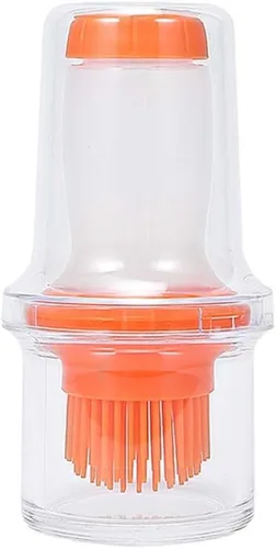 Vista 9 de AKOAK Paquete de 1 cepillo de silicona para botella de aceite de prensado con tapa, botella de salsa para hornear, aderezo, ensalada, cepillo
