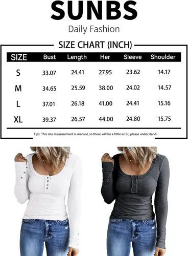 Vista 5 de Paquete de 3 camisas de manga larga estilo Henley casuales para otoño, blusas con botones, camisetas básicas de punto acanalado