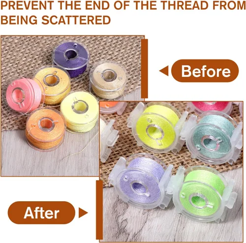 Vista 4 de Clips para bobinas de coser, 50 unidades, soporte de bobina transparente, clip de plástico para herramientas de costura, accesorios de abrazaderas