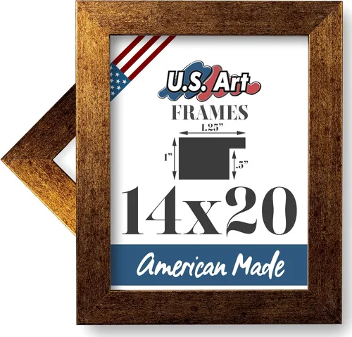 Vista 126 de Marco de póster plano con acabado de cobre cepillado de 1.25 pulgadas, compuesto de madera MDF, 5 x 7 pulgadas, marco para póster Latón