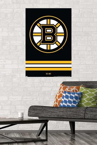 Vista 2 de Trends International NHL Boston Bruins - Póster de pared con logotipo 21, 22.375 x 34 pulgadas, versión sin marco