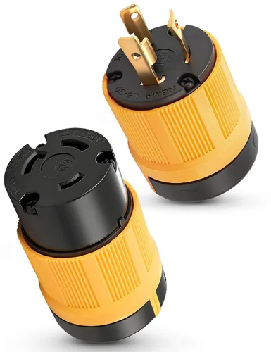 Vista 10 de MECMO Conector de bloqueo del generador NEMA L6-30R de 30A/250V con certificación ETL, enchufe macho de bloqueo giratorio de 3 puntas, conector, 30