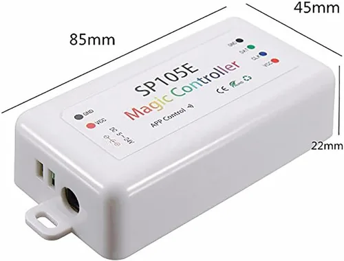Vista 2 de RGBZONE Controlador LED Bluetooth SP105E, control inteligente de aplicación, sincronización de música para WS2811 WS2812B WS2815 WS2813 WS2801