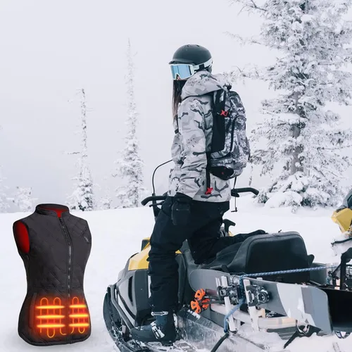 Vista 6 de duo-nattern Heated Vest For Women USB Rechargeable Washable Heated Vest Black Skiing Camping Hiking