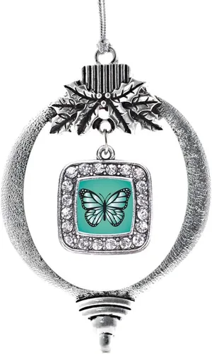Vista 171 de Inspired Silver - Nana púrpura - Adorno de Navidad plateado - Adorno cuadrado para árbol de Navidad con circonita cúbica - Decoración colgante