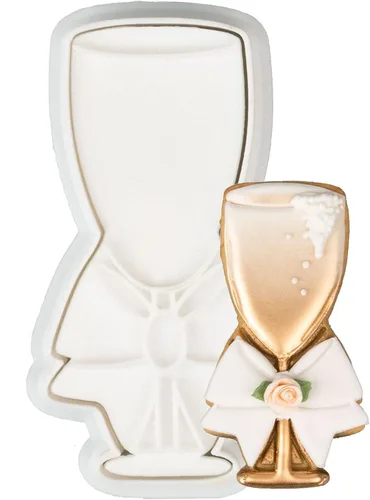 Vista 30 de Juego de 11 cortadores de galletas de amor con sello 3D de ácido poliláctico (PLA) para cocina, pastel, vestido de boda, formas de anillo de amor