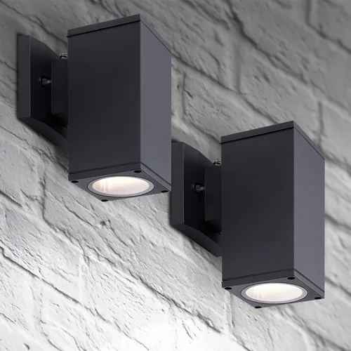 Vista 28 de ASD Lámpara de pared cuadrada para exteriores de 1 luz, enchufe de bombilla E26 de 60 W, 120 V, ETL, cilindro hacia arriba, luces LED