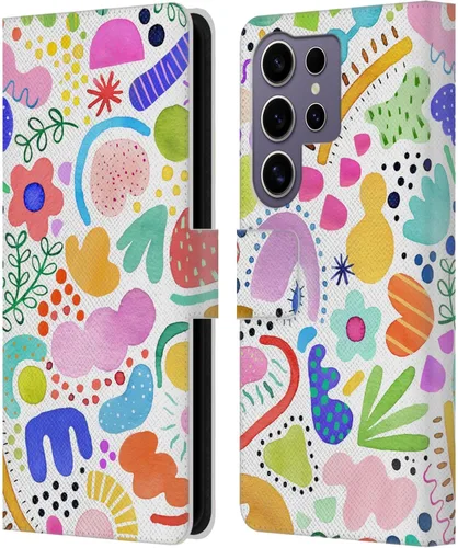 Vista 211 de Head Case Designs Officially Licensed Ninola Brushstrokes Black Summer Patterns Leather Wallet Case Compatible with Samsung Galaxy A07 4G