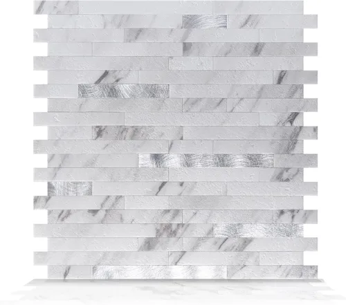 Vista 11 de Art3d Azulejo de piedra sintética para salpicaduras de despegar y pegar, 20 Pizarra cruda