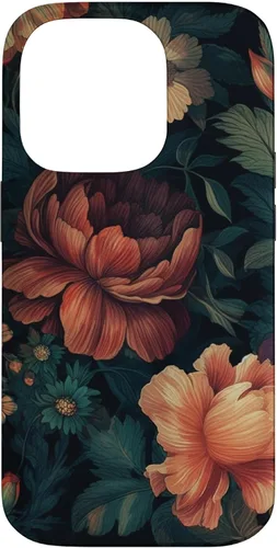 Vista 17 de Vintage Dark Flower Pattern Moody Floral Case for iPhone 17