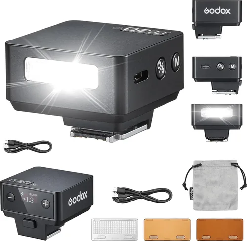 Vista 9 de Godox iT20 F TTL Mini Flash - Flash de cámara iT20F para Nikon actualizado 7.4V 300mAh 700+ Flashes 1.5s Reciclar Flash de zapata caliente con Negro
