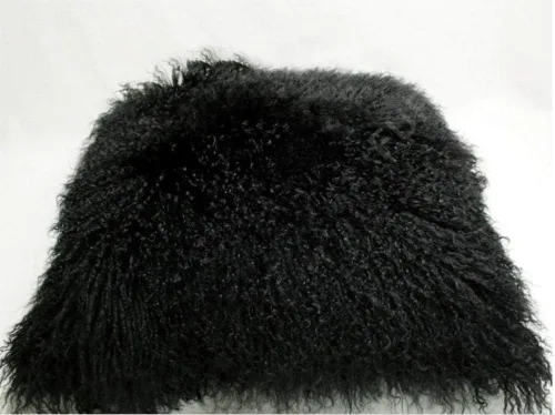 Vista 15 de Funda de almohada de piel de cordero mongol negra lujosa, funda de cojín de piel de oveja suave de felpa, funda de almohada de piel suave, funda