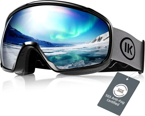 Vista 13 de Innerking OTG - Gafas de esquí aprobadas por SGS, para usar sobre gafas de nieve, snowboard, invierno, antivaho para adultos, jóvenes, hombres