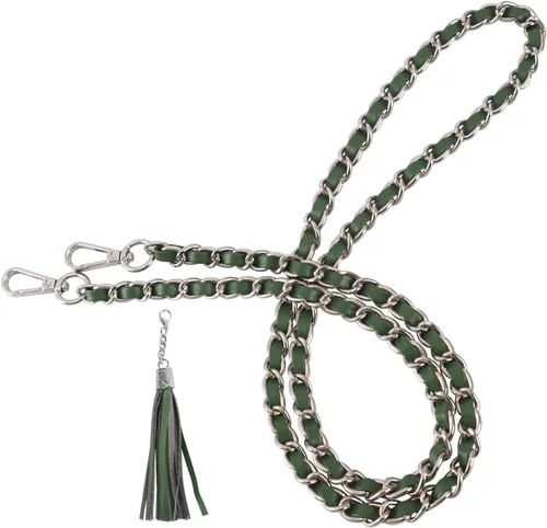 Vista 16 de VanEnjoy Correa de cadena para bolso con borla, piel de microfibra, repuesto para correas de hombro para bolso de 47 pulgadas Negro