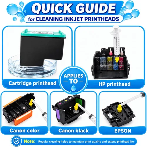 Vista 5 de Kit de limpieza de impresora para Epson, Kit de limpieza de cabezal de impresión para HP, limpiador de cabezal de impresora de inyección de tinta