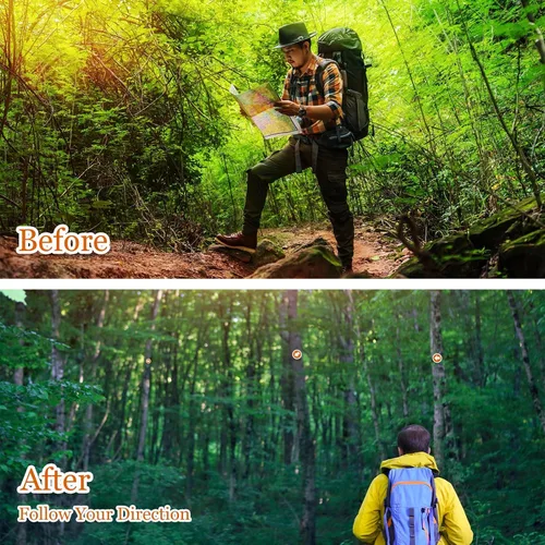 Vista 6 de Amylove Reflective Trail Markers Bright Lightweight Signs Glow Trail Arrows Markers for Tree Marking Reflector Camping Hunting Hiking and More
