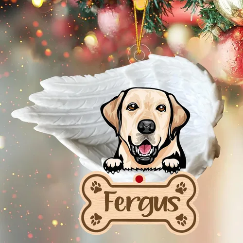 Vista 11 de Adorno de perro afgano de 1 ángel, adorno acrílico 2D personalizado conmemorativo para perros, regalo por pérdida de mascotas, regalo