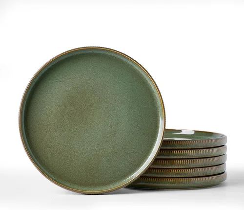 Vista 24 de famiware Star Platos de Ensalada para 6, Juego de Platos de 8 Pulgadas, Vajilla de Gres, Platos Pequeños para Postre, Ensalada, Aperitivo, Blanco