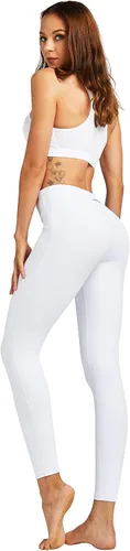 Vista 6 de COOLOMG Pantalones de yoga para mujer, mallas capri para correr, leggings de tiro bajo, entrenamiento, gimnasio con bolsillos ocultos
