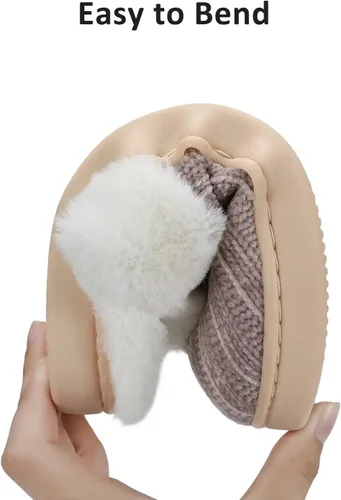 Vista 6 de NineCiFun Pantuflas cómodas de casa para mujer, de espuma viscoelástica, mullidas, para interiores, exteriores, antideslizantes, para el hogar