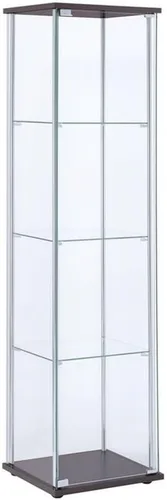 Vista 3 de Home Square (juego de 2) Gabinete Curio de cristal en capuchino