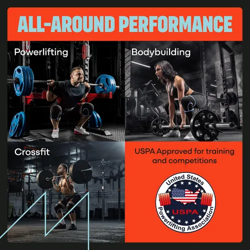 Vista 6 de Par de rodilleras de compresión de neopreno de 0.3" para hombres y mujeres para entrenamiento pesado, sentadillas, gimnasio, levantamiento de pesas