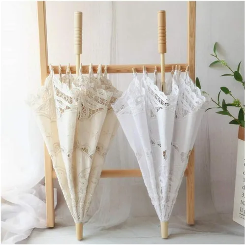 Vista 7 de Honeystore Sombrilla de encaje para decoración de novia