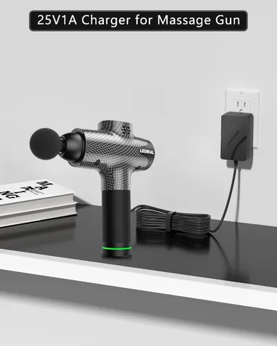 Vista 2 de VHBW Cargador de pistola de masaje de repuesto para DC 24V o 25.2V sin escobillas, cable de carga compatible con Hypervolt Taotronics Opove Toloco