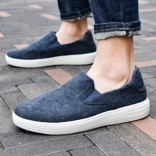 Vista 5 de konhill Zapatos deportivos sin cordones para hombre, mocasines de punto, informales, para caminar, conducir, trabajo, zapatos de espuma